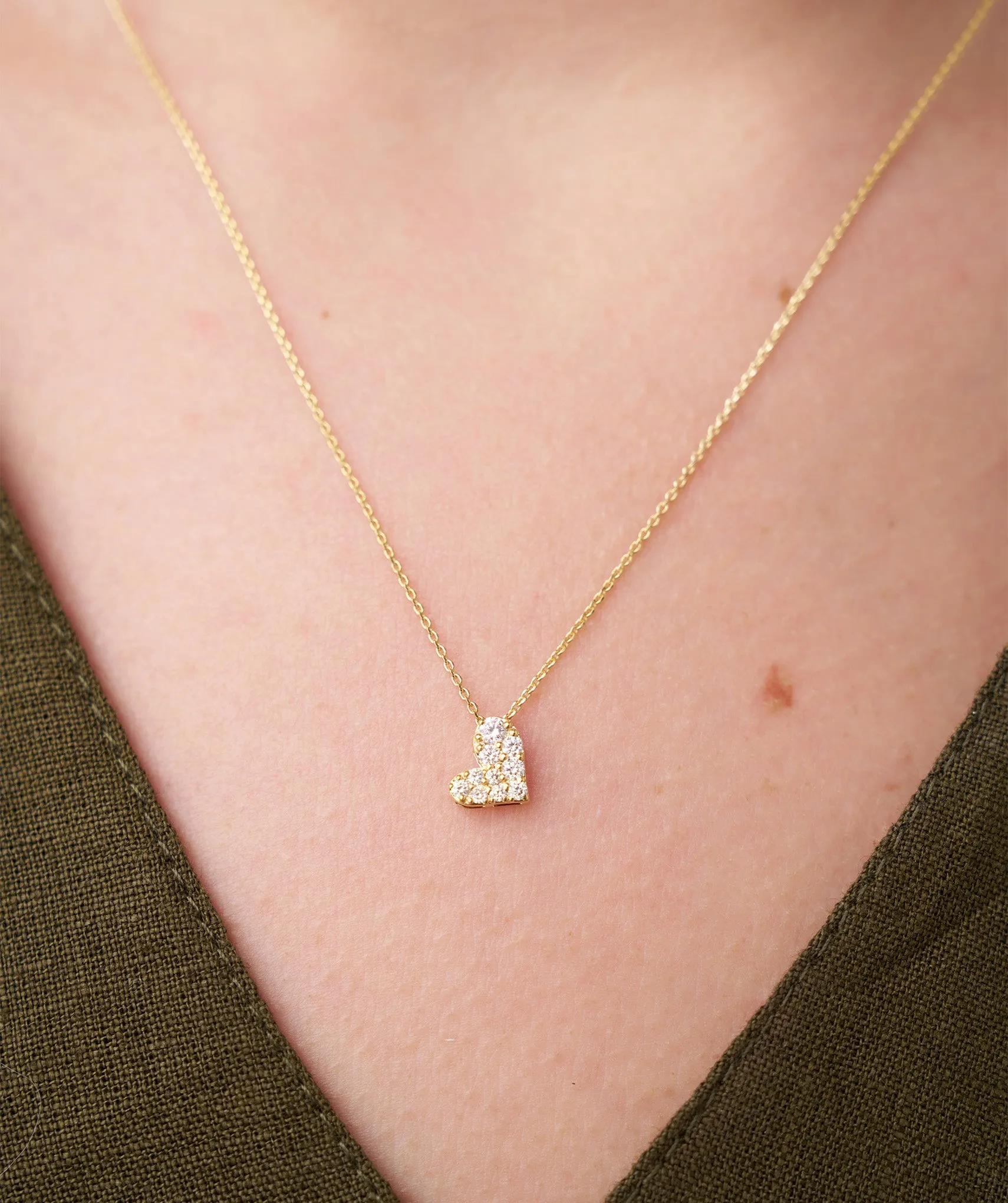 Pave Heart Necklace