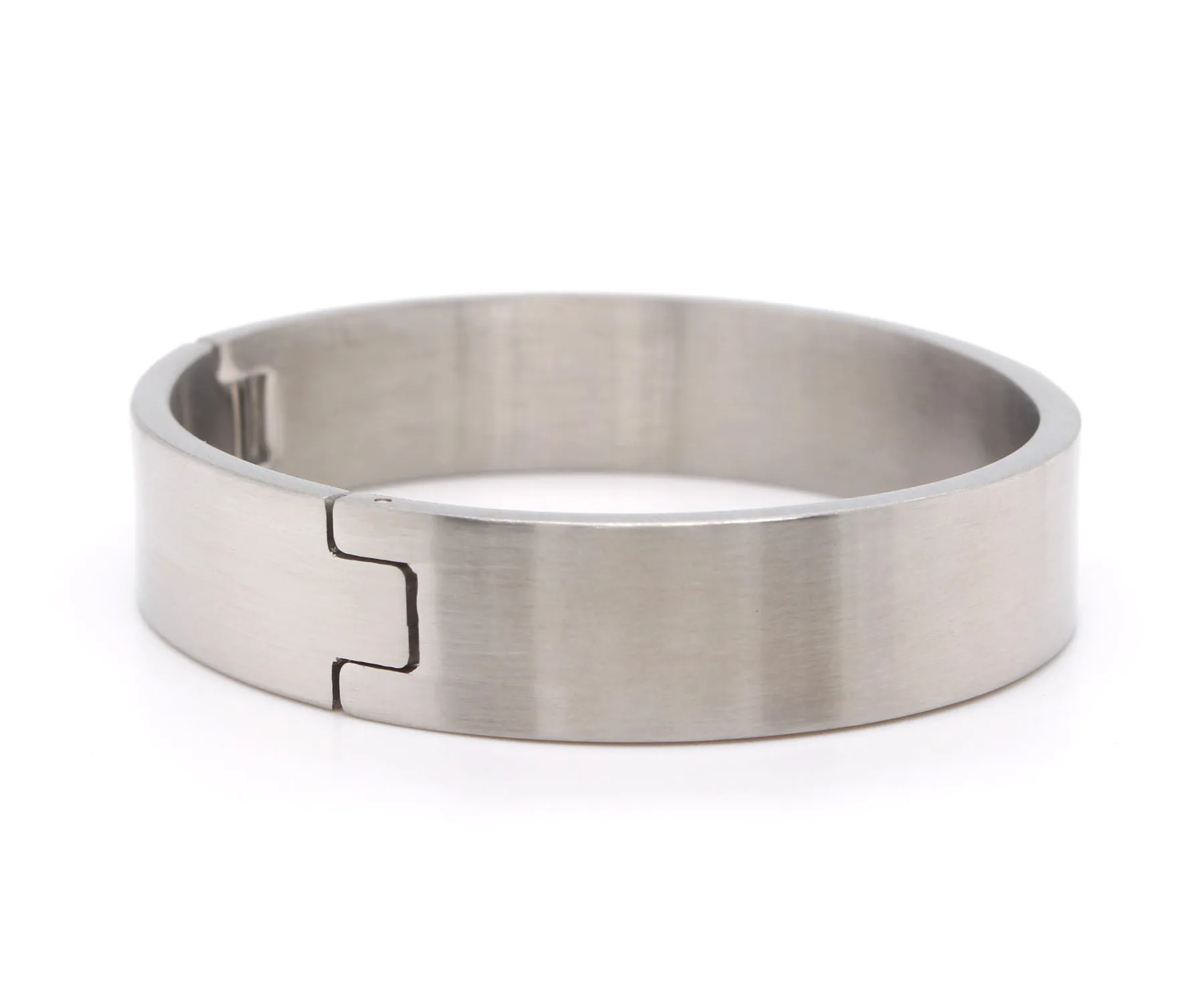 Pave Wide Stainless Steel Bangle Bracelet