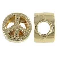 Peace Sign Charm Bead For Snake Charm Bracelet