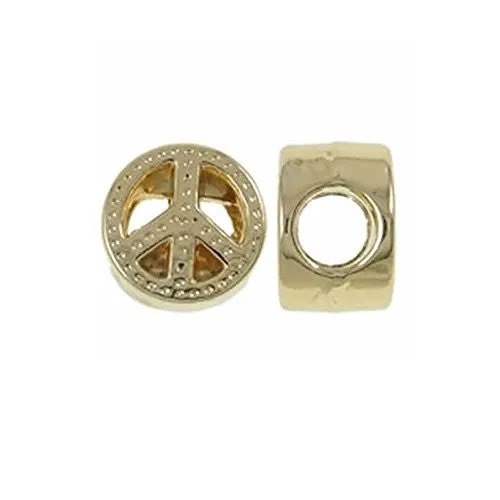 Peace Sign Charm Bead For Snake Charm Bracelet