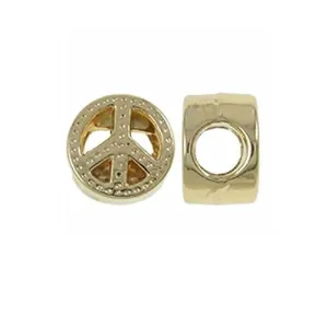 Peace Sign Charm Bead For Snake Charm Bracelet