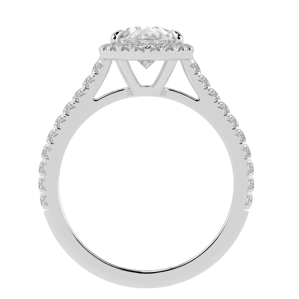 Pear Halo, 3/4 Pavé Band