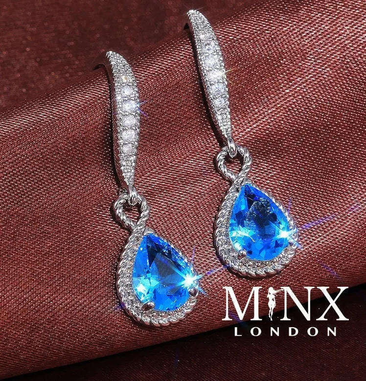 Pear Shape Earrings | Teardrop Earrings | Diamond Earrings | Diamond Earrings | Teardrop Earrings | Aquamarine Earrings | Blue Earrings