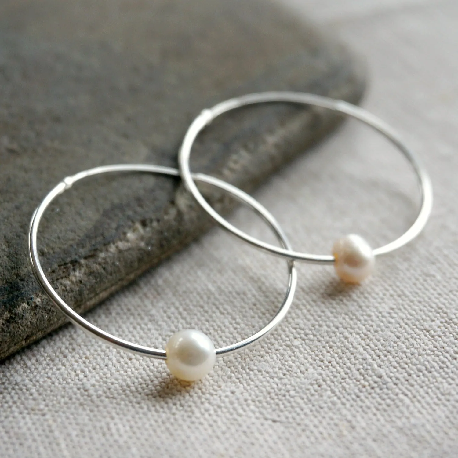 Pearl Hoop Earrings