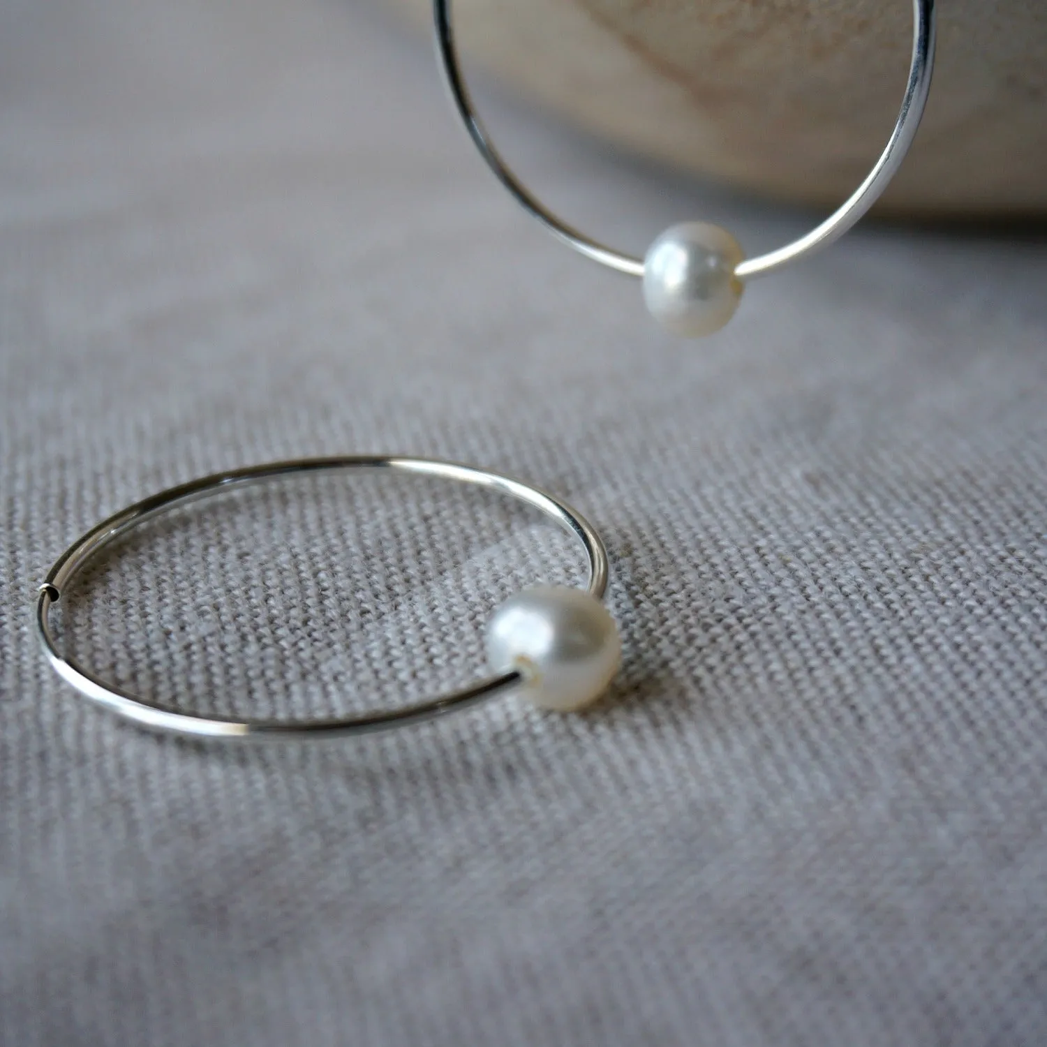 Pearl Hoop Earrings