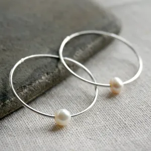 Pearl Hoop Earrings