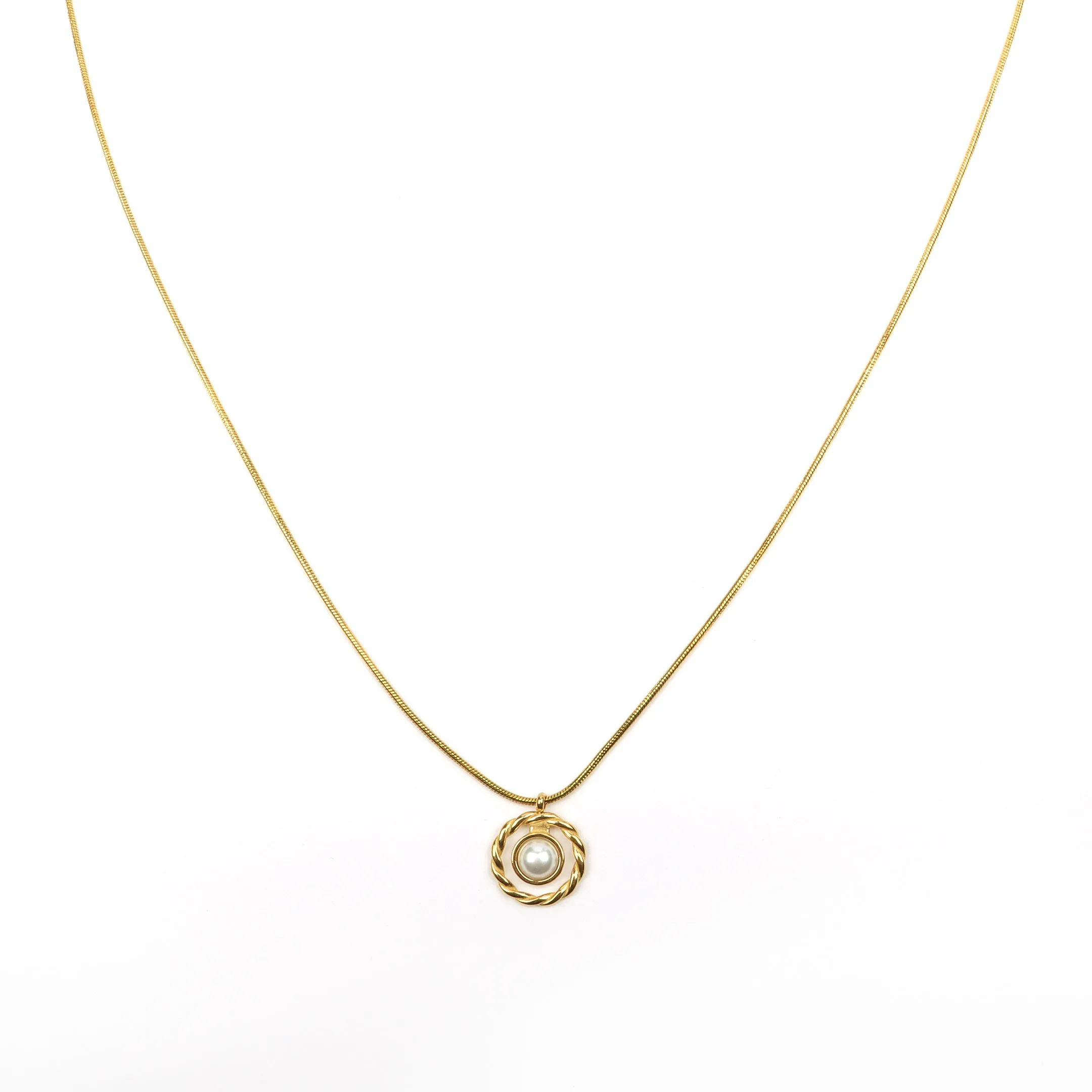 Pearl Rope Chain Necklace Gold Plated, Waterproof and Anti-Tarnish