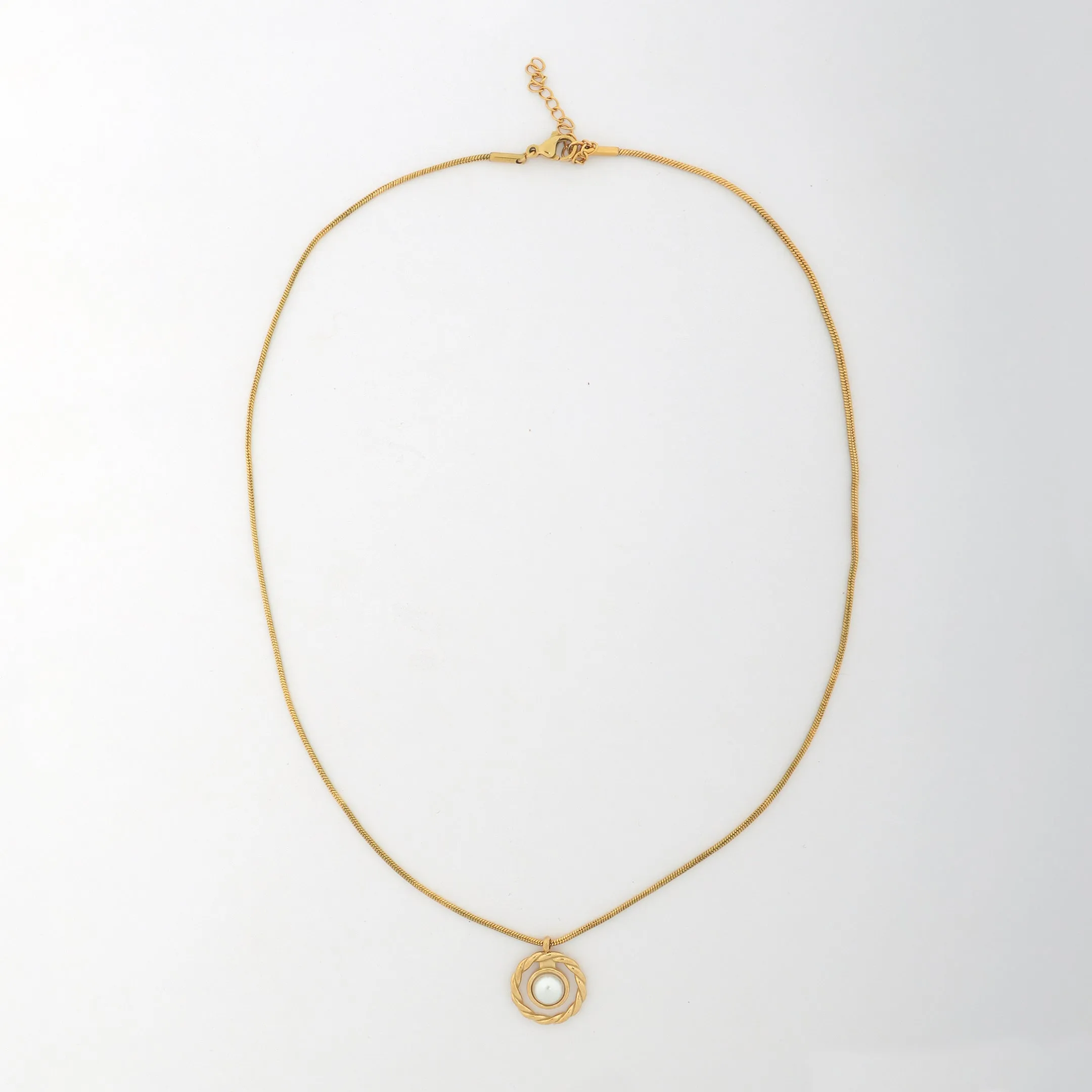 Pearl Rope Chain Necklace Gold Plated, Waterproof and Anti-Tarnish