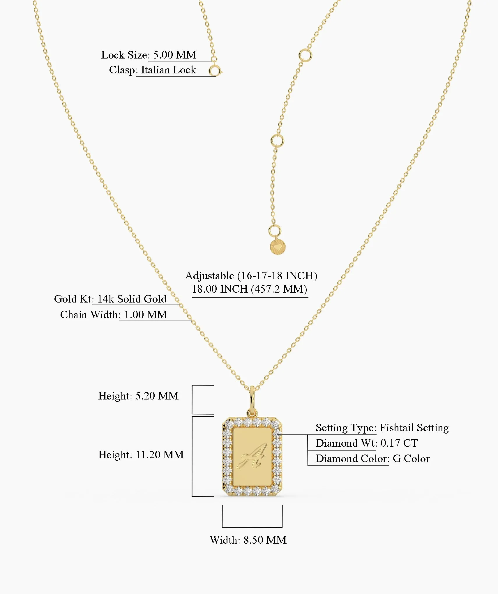 Personalized 14K Gold Initial Necklace
