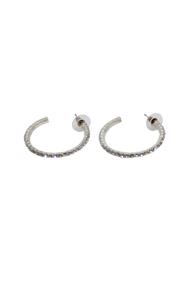 Pierced Rhinestone Hoops