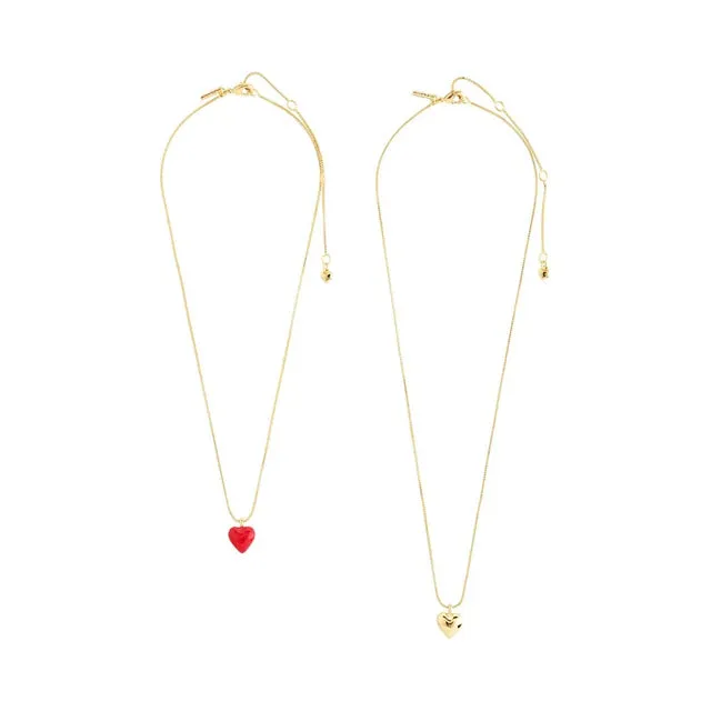 PILGRIM GOLD MAEVE RECYCLED NECKLACE 2 IN A SET