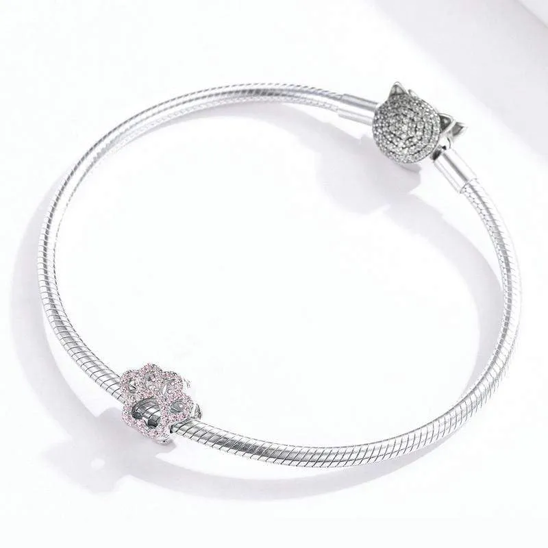 Pink Paw Print Charm