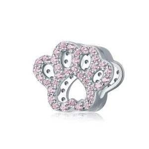 Pink Paw Print Charm