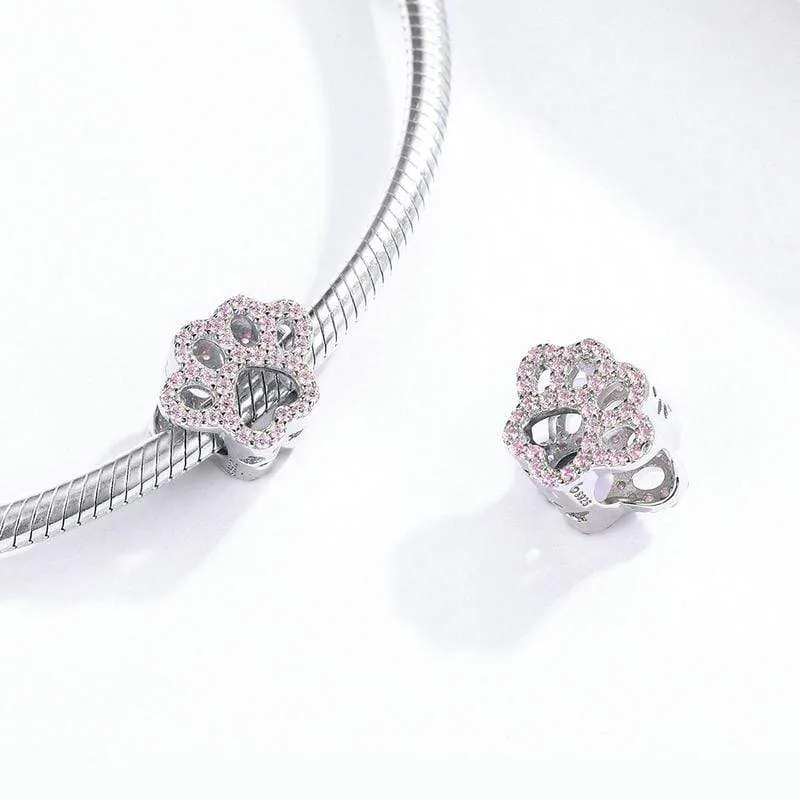 Pink Paw Print Charm