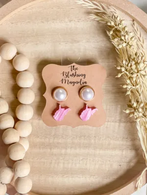 Pink Pearl WV   Pearl Studs