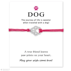 Pink "Wish Upon A Paw" Charm Bracelet