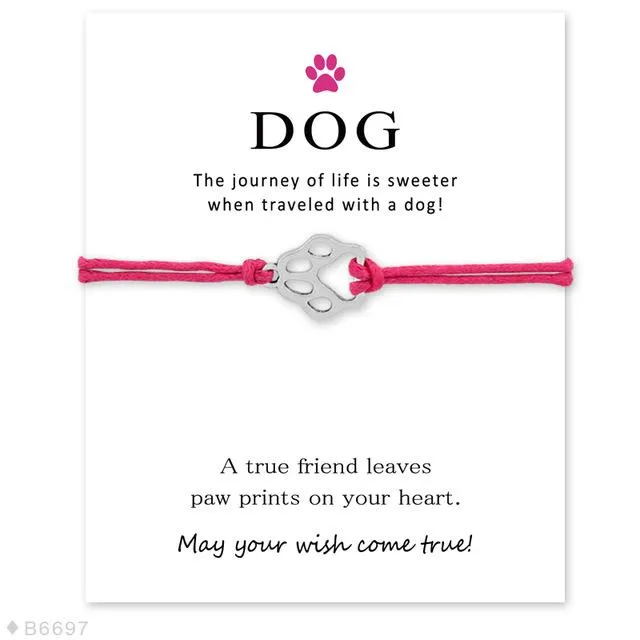 Pink "Wish Upon A Paw" Charm Bracelet