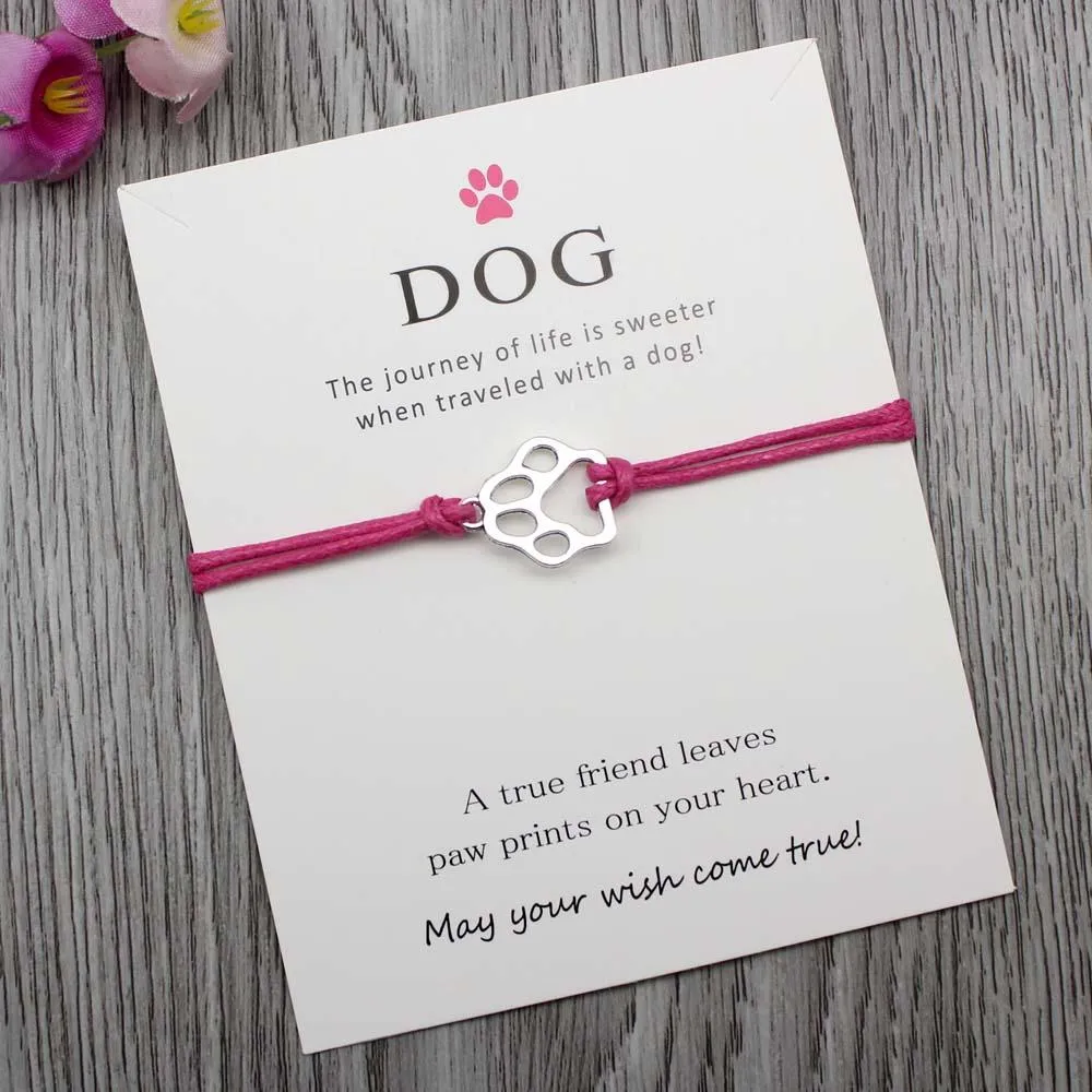 Pink "Wish Upon A Paw" Charm Bracelet