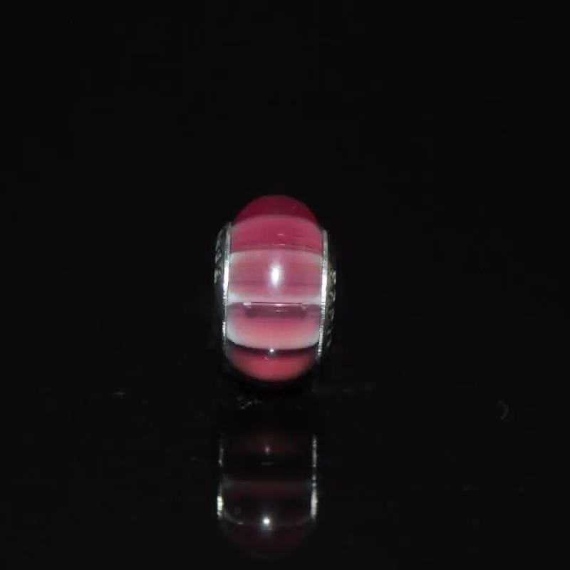 Pink Swirl Murano Glass Charm