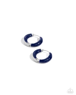 Pivoting Paint - Blue - Paparazzi Hinge Hoop Earrings