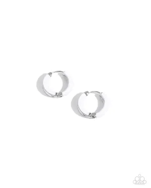Pivoting Paint - White - Paparazzi Hinge Hoop Earrings