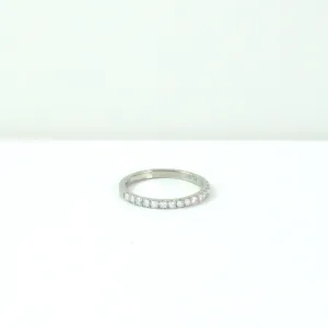 Platinum Wedding Band with Diamonds