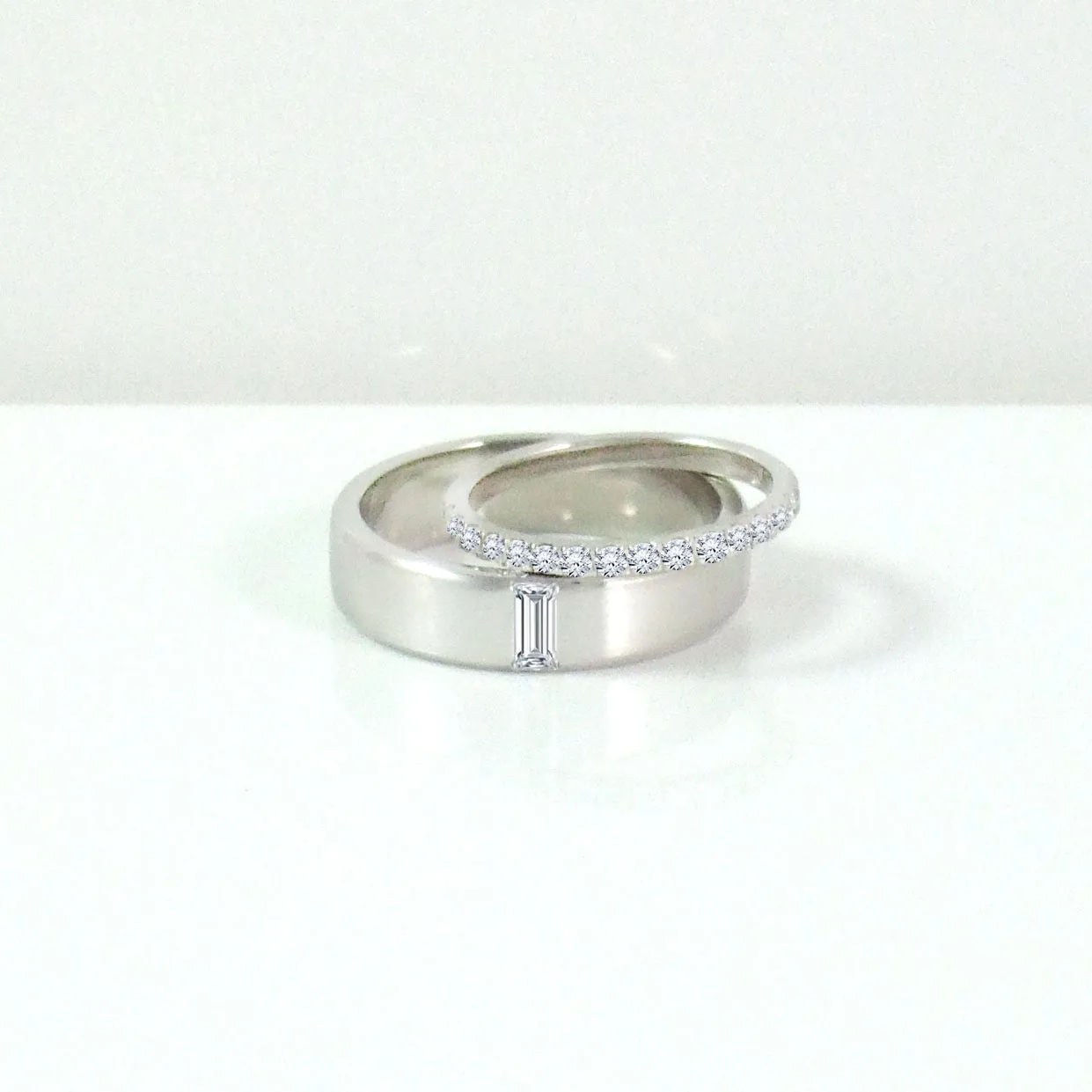 Platinum Wedding Band with Diamonds