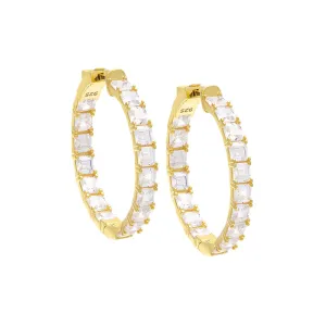 Princess Cut Eternity Hoop Earring
