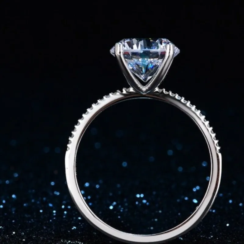 Princess Heart Zircon Ring For Women Silver Wedding Jewelry