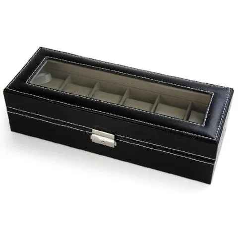 PU Leather 6 Grids Watch Box