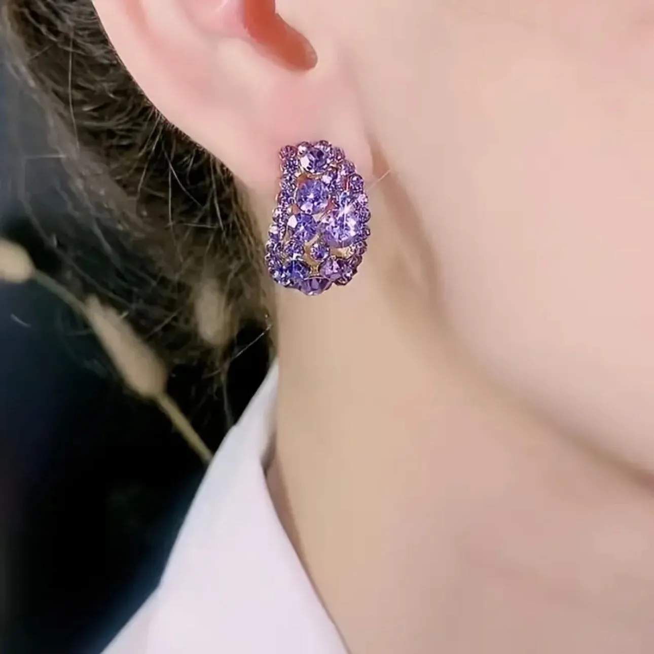 Purple Gold Earrings