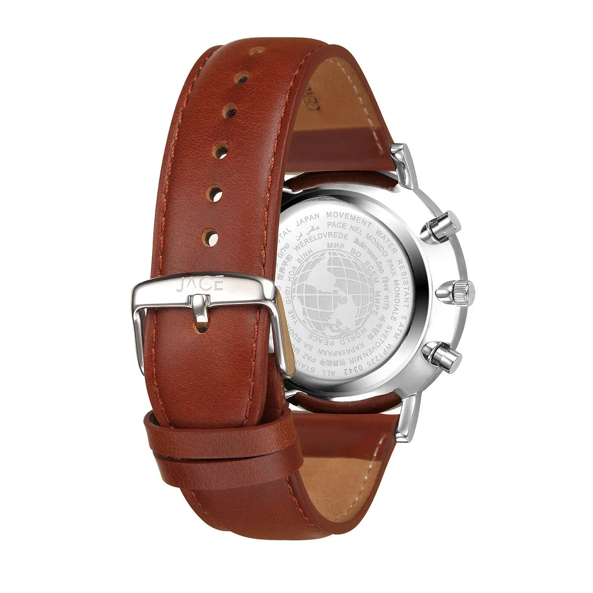 "MORESBY" MEN`S LEATHER BAND CHRONOGRAPH WATCH