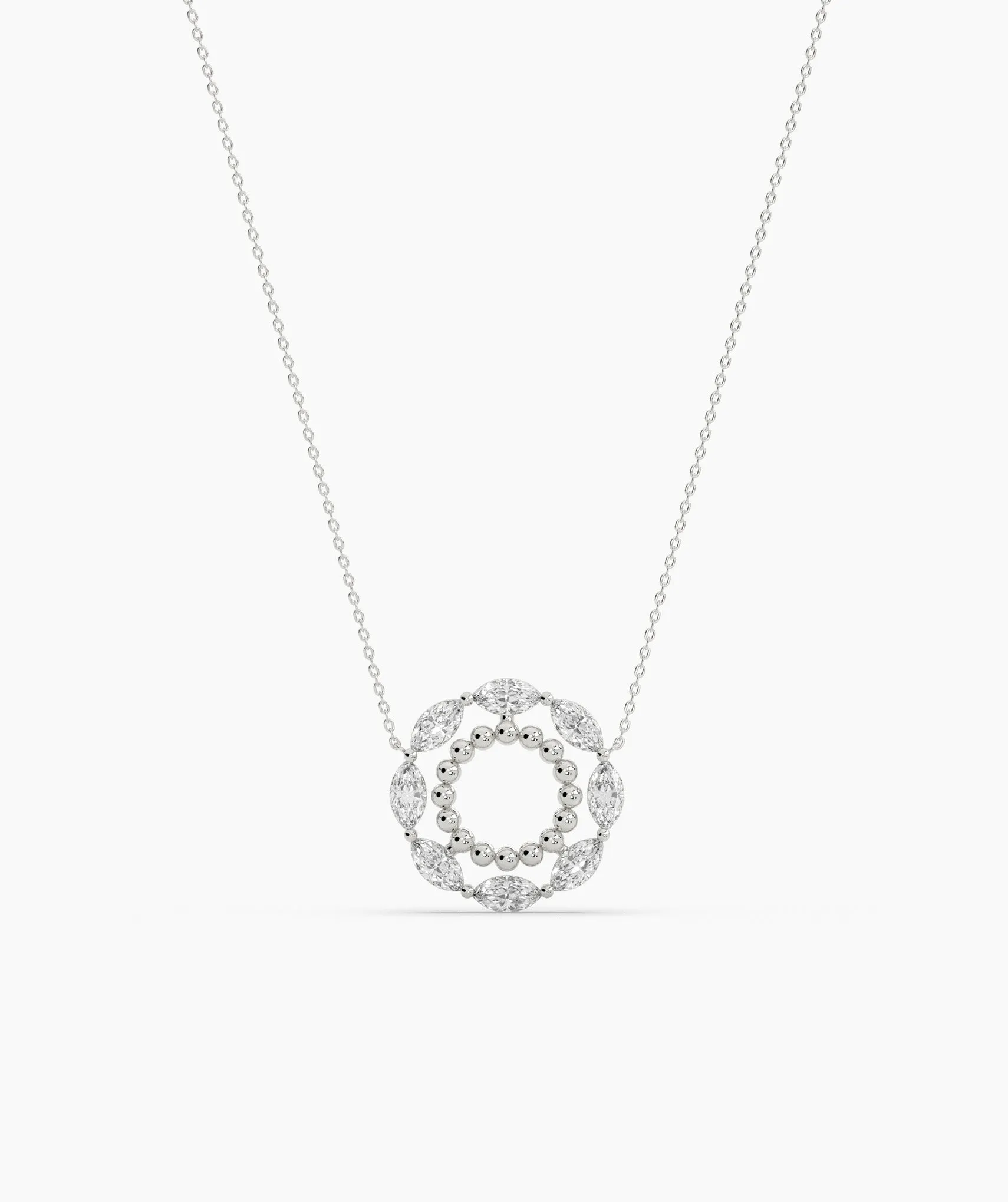 Radiant Halo Diamond Pendant Necklace