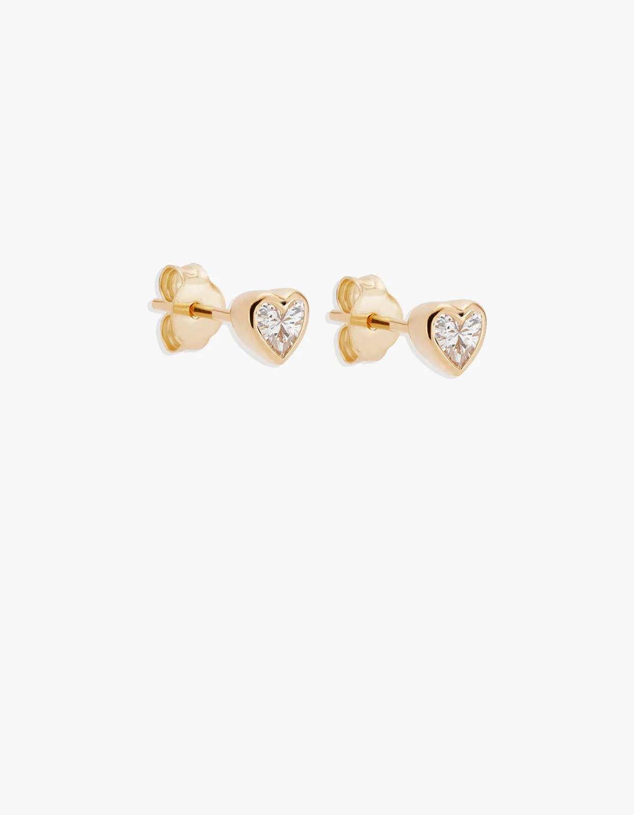 Radiant Heart Stud Earrings - 18K Gold Vermeil