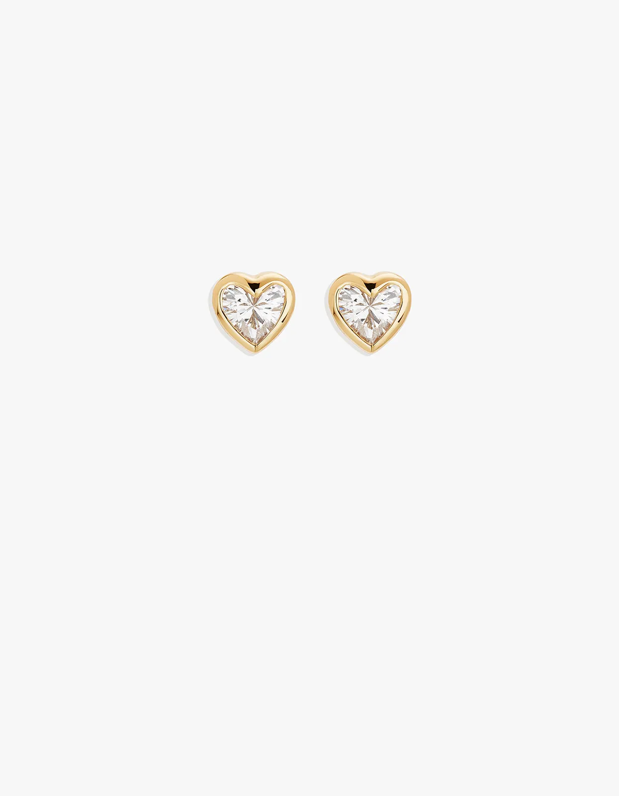 Radiant Heart Stud Earrings - 18K Gold Vermeil