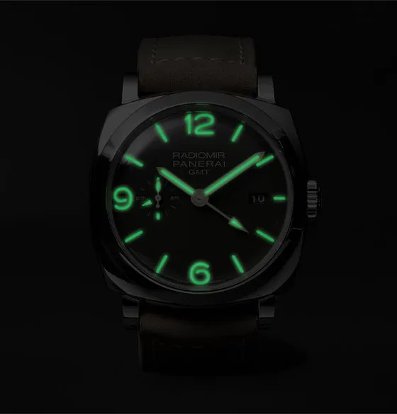 Radiomir GMT Automatic 45mm Stainless Steel and Leather Watch