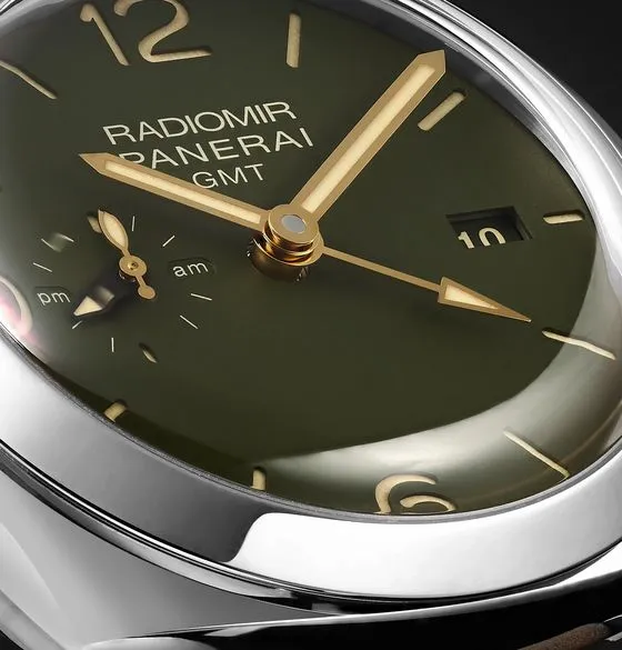 Radiomir GMT Automatic 45mm Stainless Steel and Leather Watch