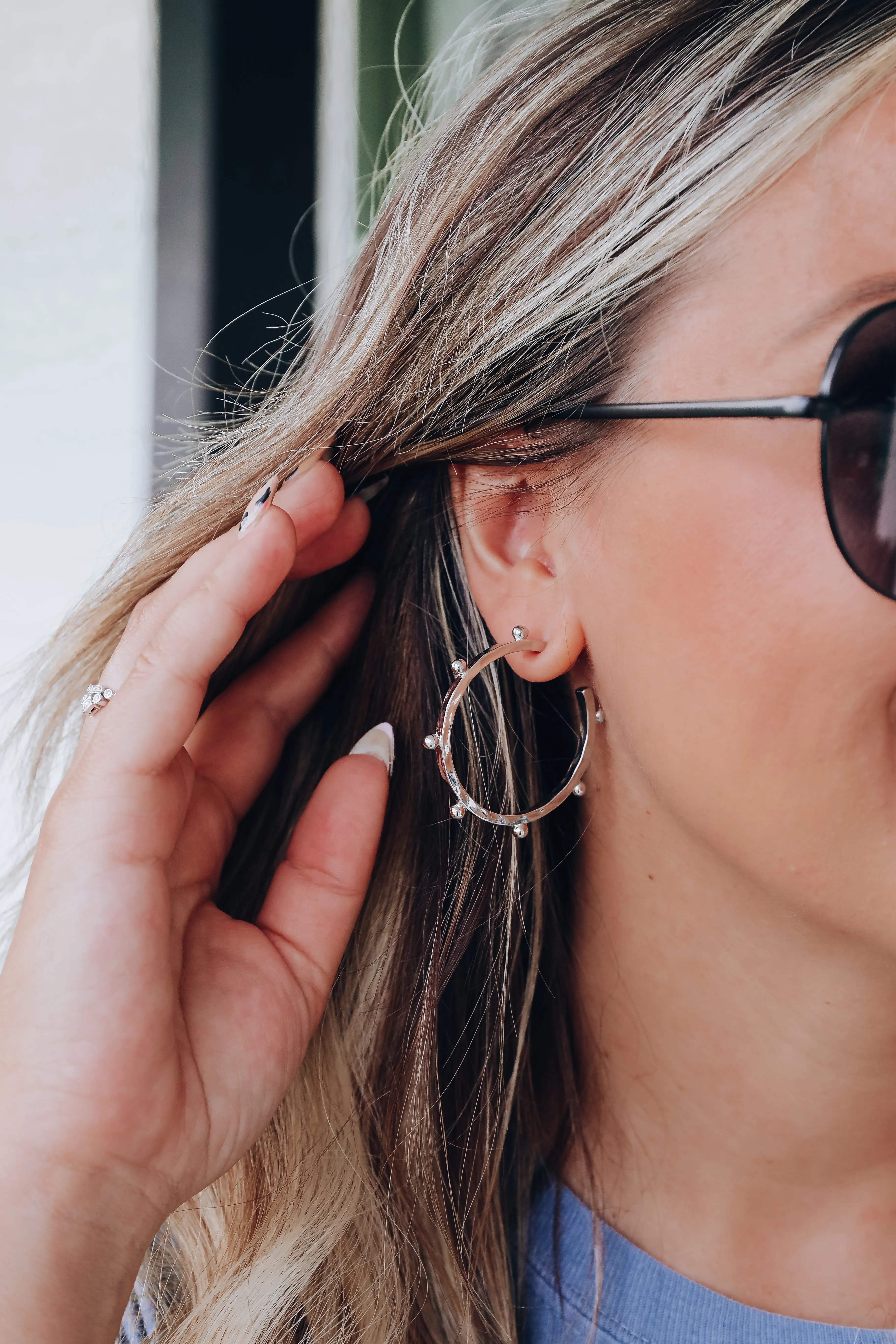 Ramona Hoop Earrings - Silver