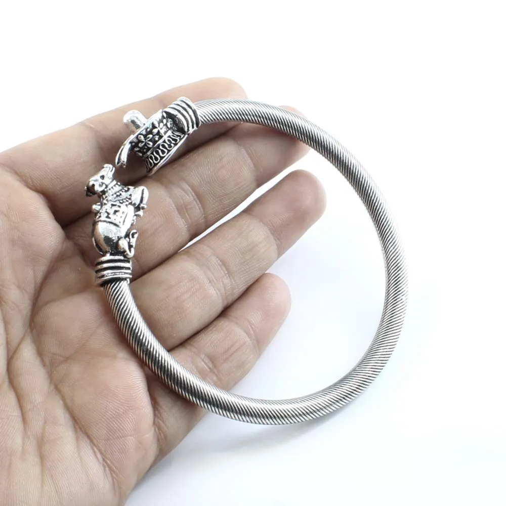 Real Sterling Silver Lord Shiv Shivling With Nandi Kada For Mens