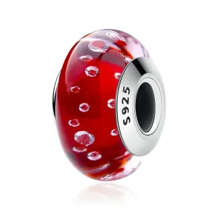 Red Bubbles Murano Bead Charm