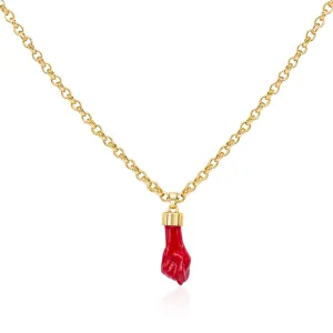 Red enamel Figa Hand