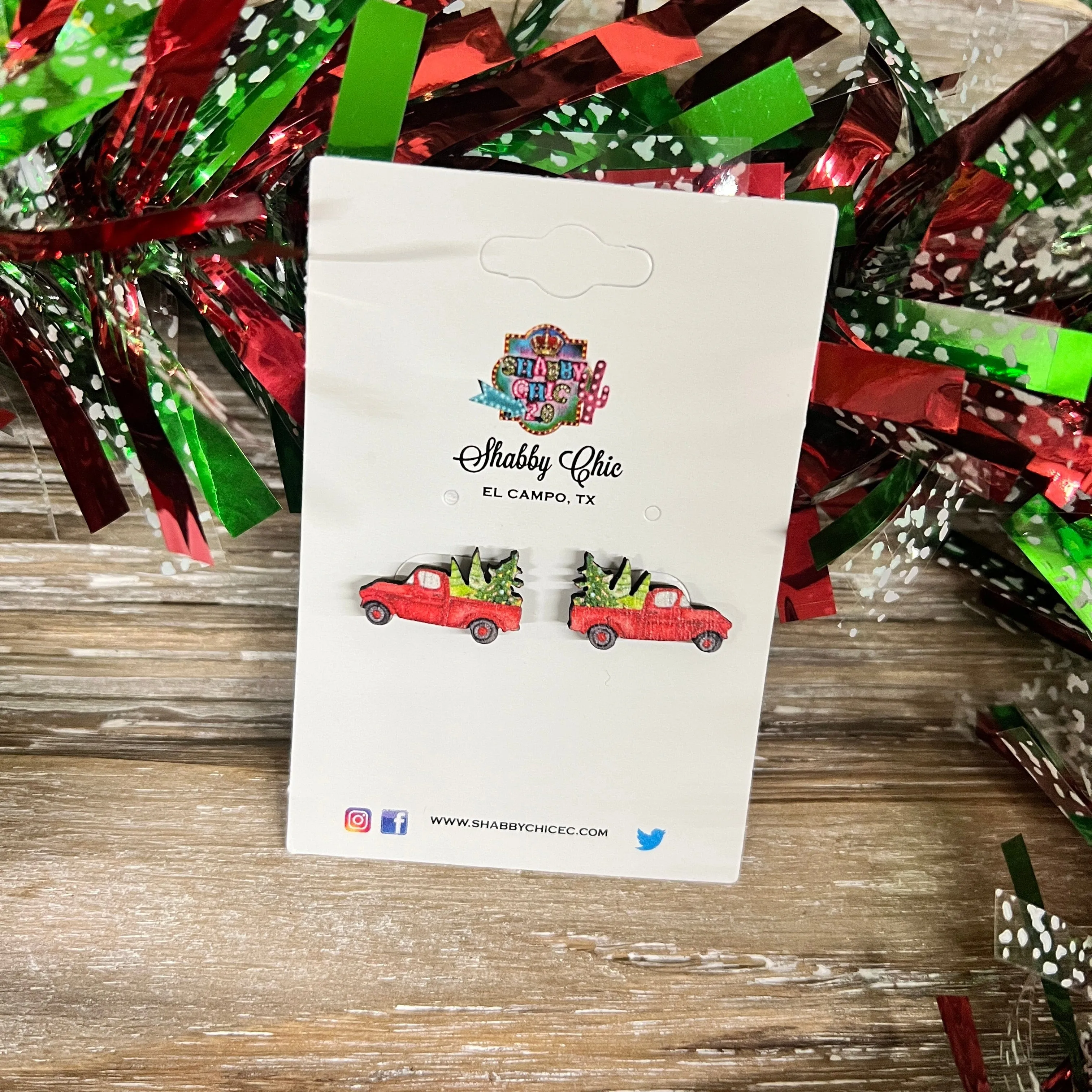 Red Truck Stud Earrings