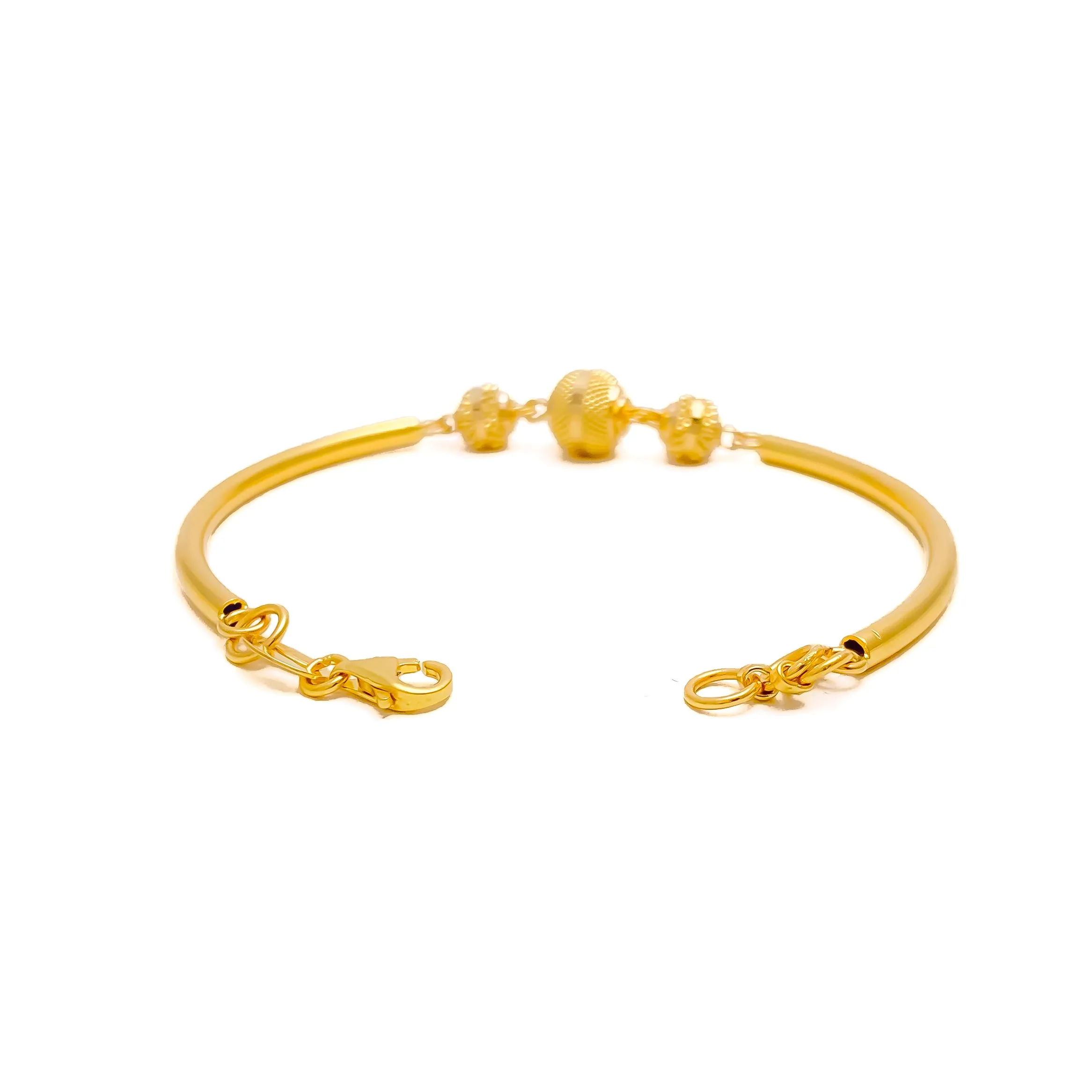 Refined Charming 22k Gold Orb Flexi Bangle Bracelet