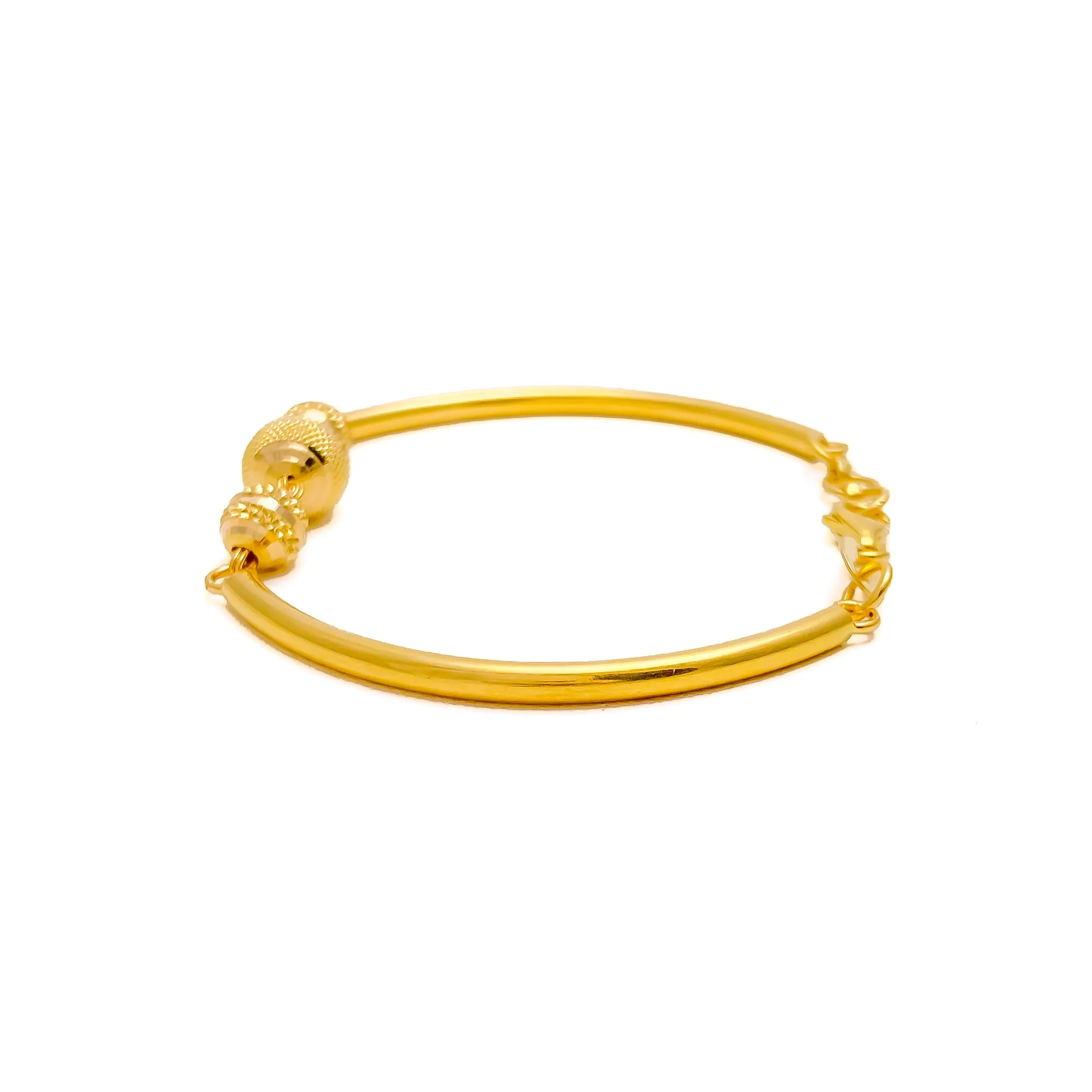 Refined Charming 22k Gold Orb Flexi Bangle Bracelet