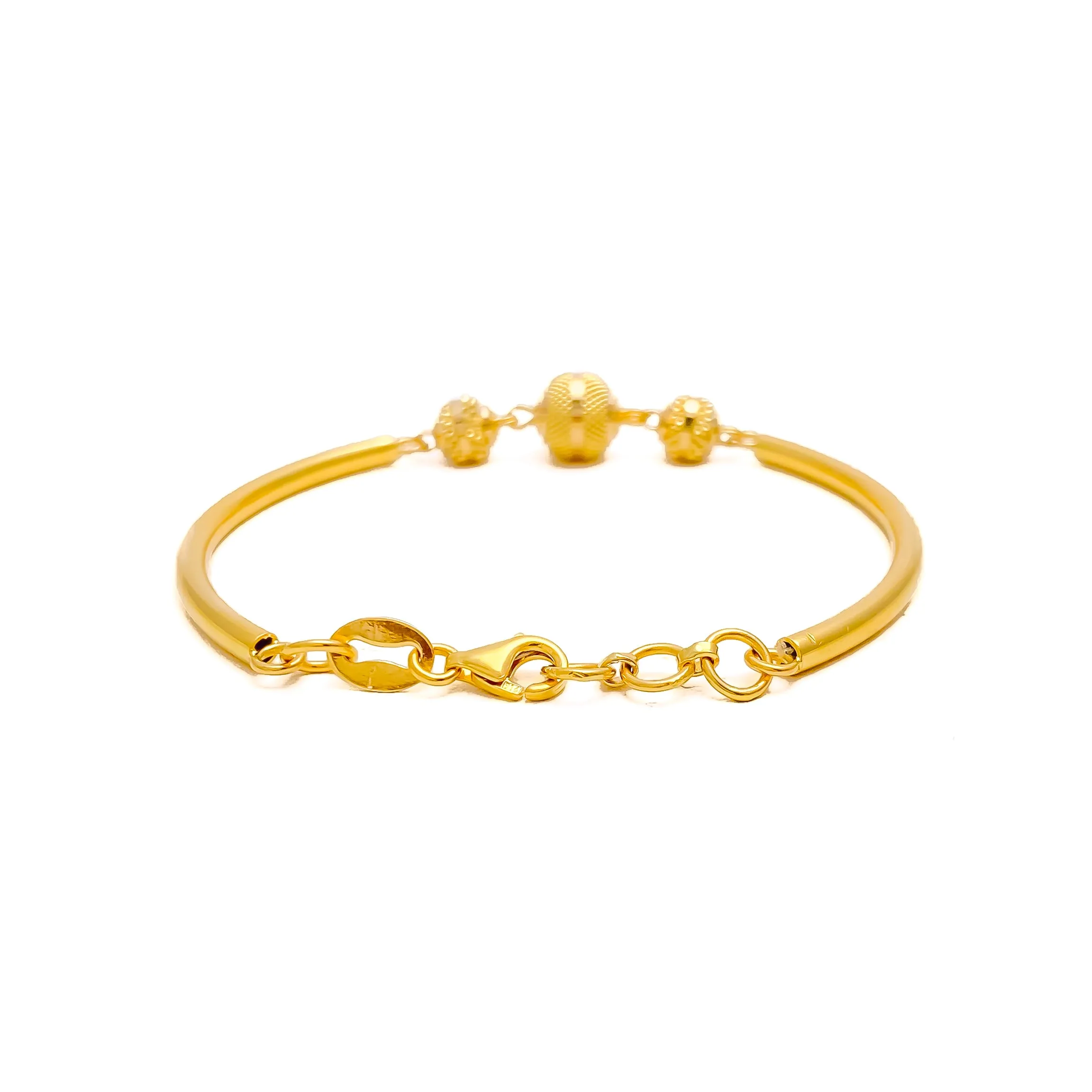Refined Charming 22k Gold Orb Flexi Bangle Bracelet