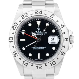 REHAUT UNPOL. 3186 Rolex Explorer II Black GMT Stainless Steel 40mm Watch 16570