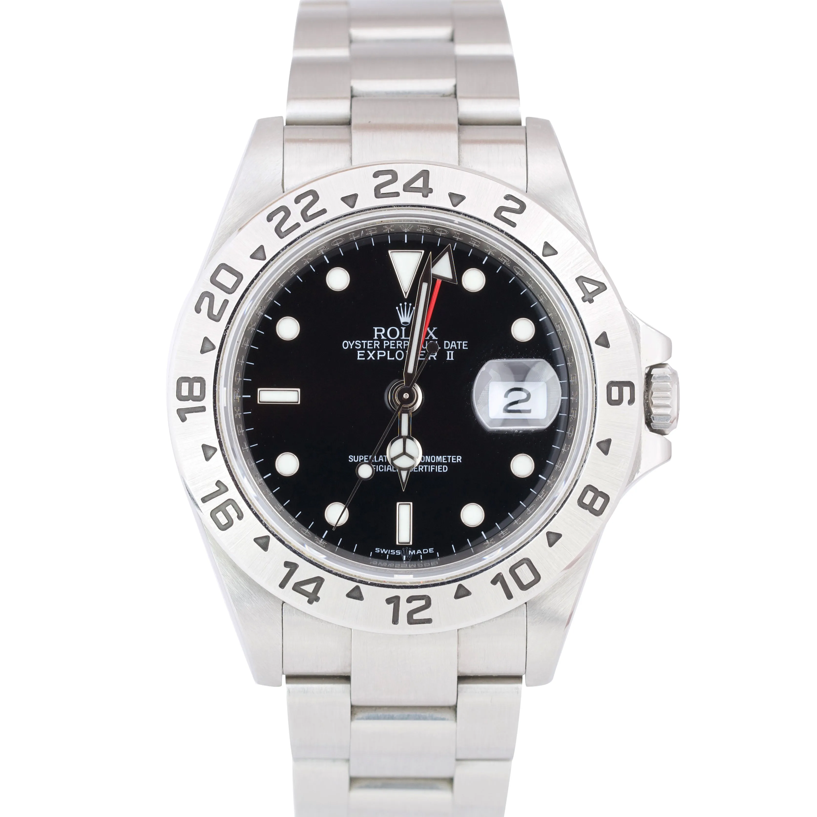 REHAUT UNPOL. 3186 Rolex Explorer II Black GMT Stainless Steel 40mm Watch 16570