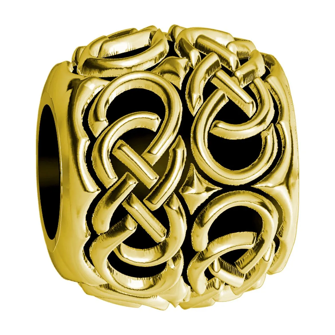 Repeating Double Infinity Symbol Charm Bracelet Bead in 14K Yellow gold