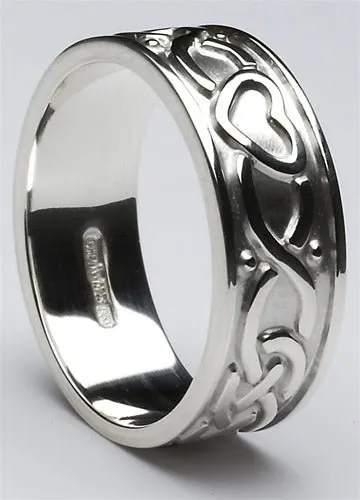 Retired Mens Silver Celtic Wedding Rings MS-WED275
