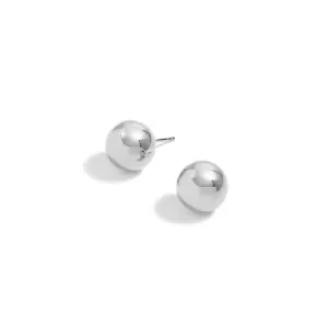 RHODIUM ROUND 12 MM STUD EARRINGS #SWKK-11979-12RH (AG21)